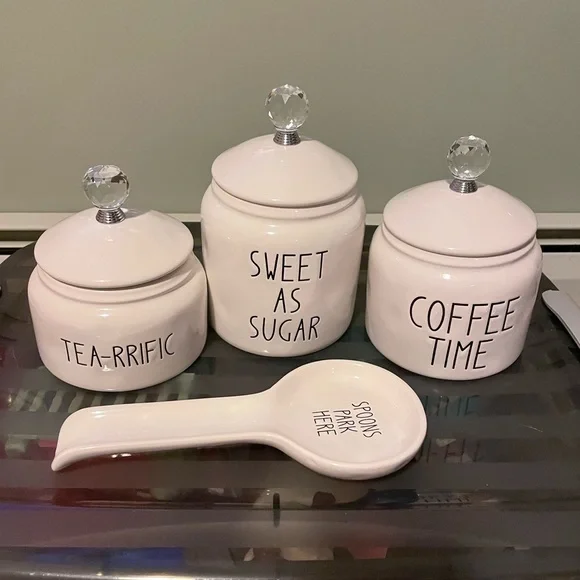 3 Canisters & Spoon Rest - Picture 2 of 2
